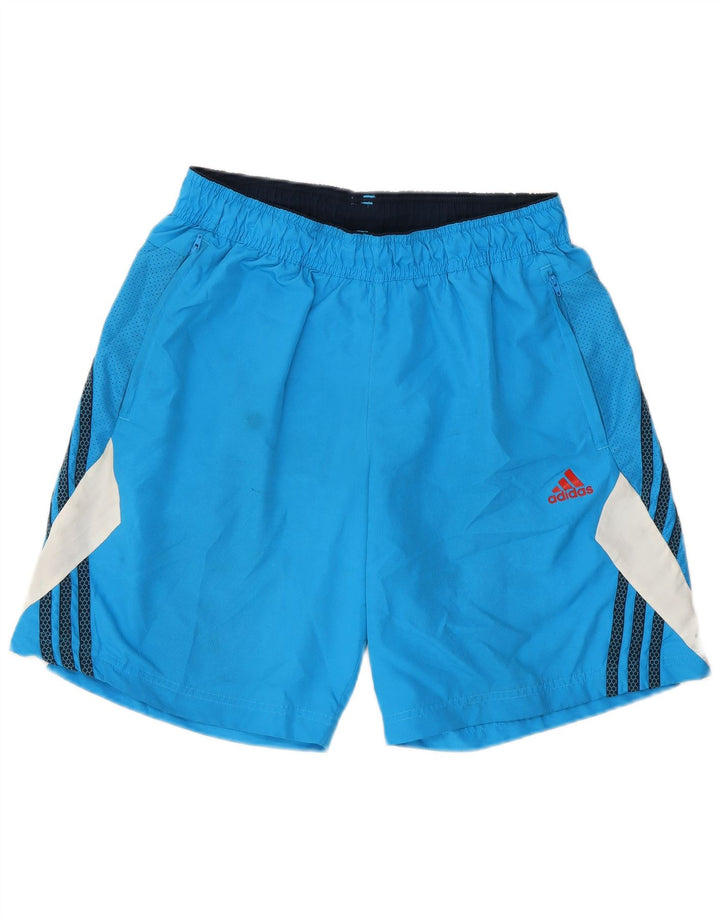 Adidas Short de Sport Climalite Homme Bleu Moyen Polyester Colorblock