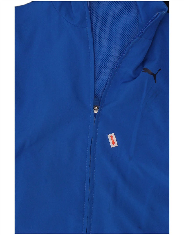 PUMA Veste de survêtement graphique pour garçon 7-8 ans Bleu colour block