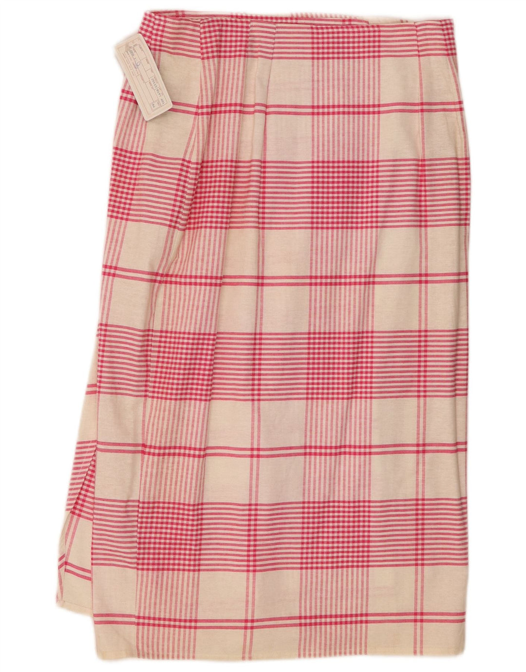 Touche Jupe portefeuille femme IT 46 Large W30 Coton à carreaux rose