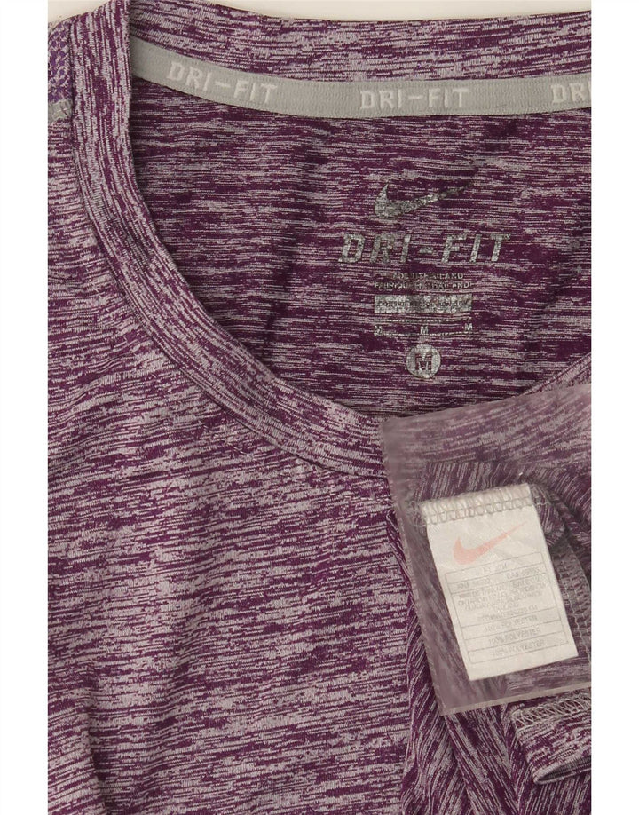Nike T-shirt Dri Fit pour femme UK 12 Polyester moucheté violet moyen