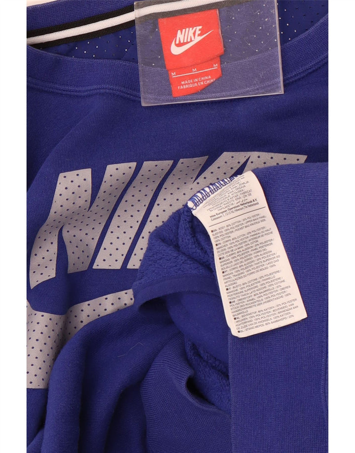 Nike Sweat-shirt graphique en coton color block bleu moyen pour homme