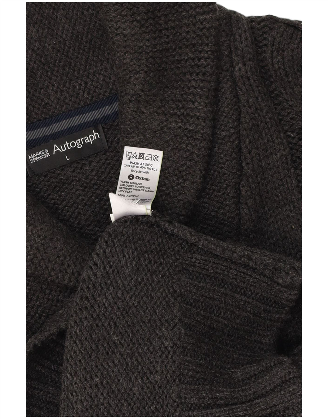 MARKS & SPENCER Pull à col châle autographe pour hommes, grand gris