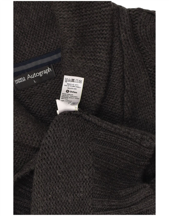 MARKS & SPENCER Pull à col châle autographe pour hommes, grand gris
