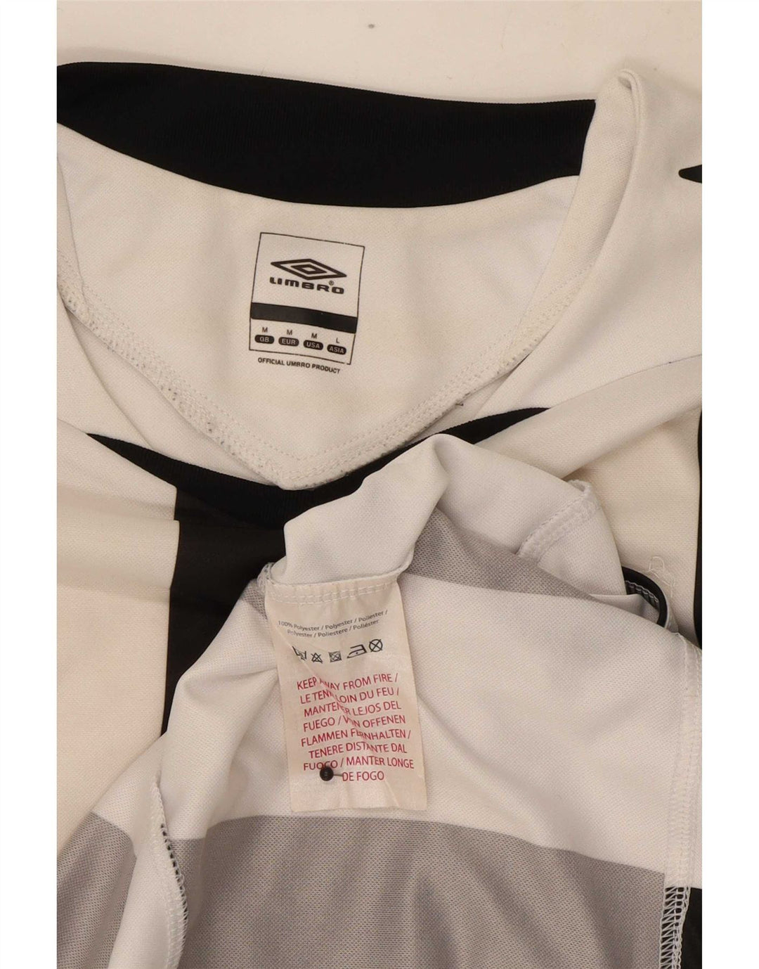 Umbro Haut à Manches Longues Homme Blanc Rayé Polyester