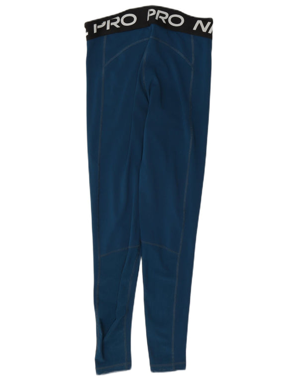 Nike Legging graphique Dri Fit pour femme UK 10 Small Bleu Colorblock Polyester