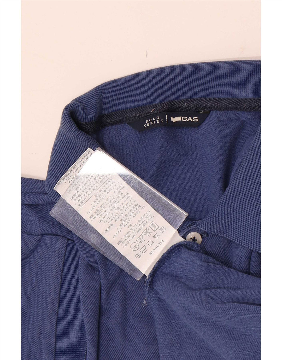 Gas Polo Homme Petit Bleu Coton