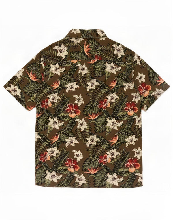 Jack & Jones Chemise Hawaïenne à Manches Courtes Homme Kaki Floral Viscose