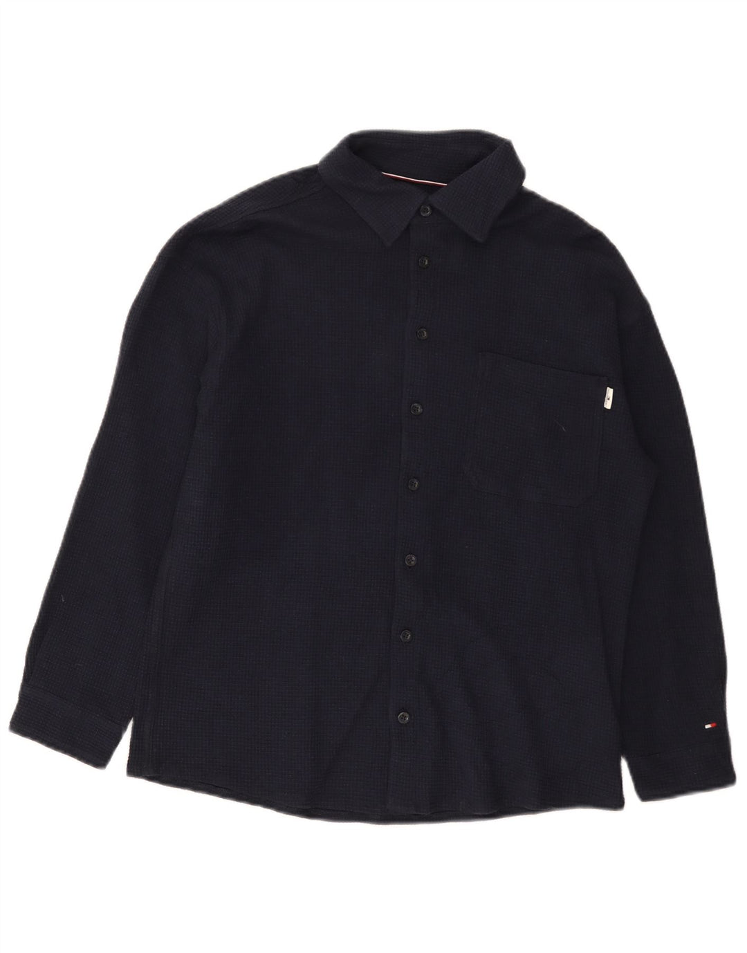 Tommy Hilfiger Chemise en flanelle pour homme Small Bleu marine Coton