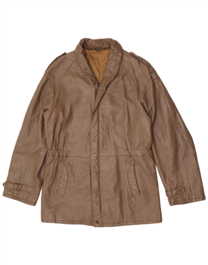 Benini Veste en cuir militaire pour femme IT 48 XL Gris