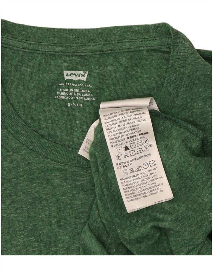 Levi's T-Shirt Top Small Homme Vert Moucheté Coton