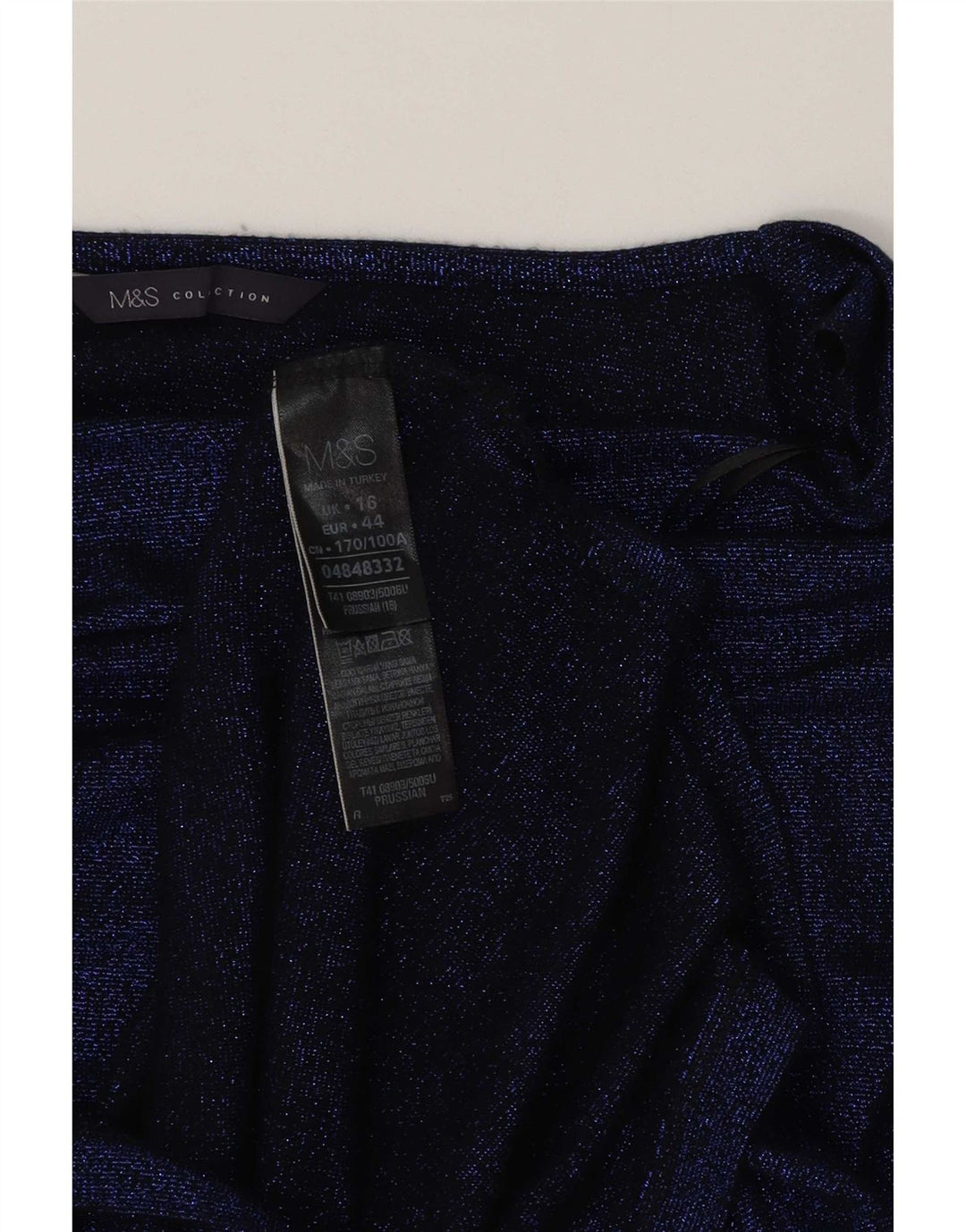 Marks & Spencer Haut long pour femme à manches 3/4 UK 16 Large Bleu Viscose