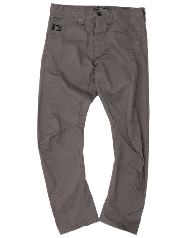Jack & Jones Mens Anti Fit Casual Trousers W34 L31 Grey Cotton