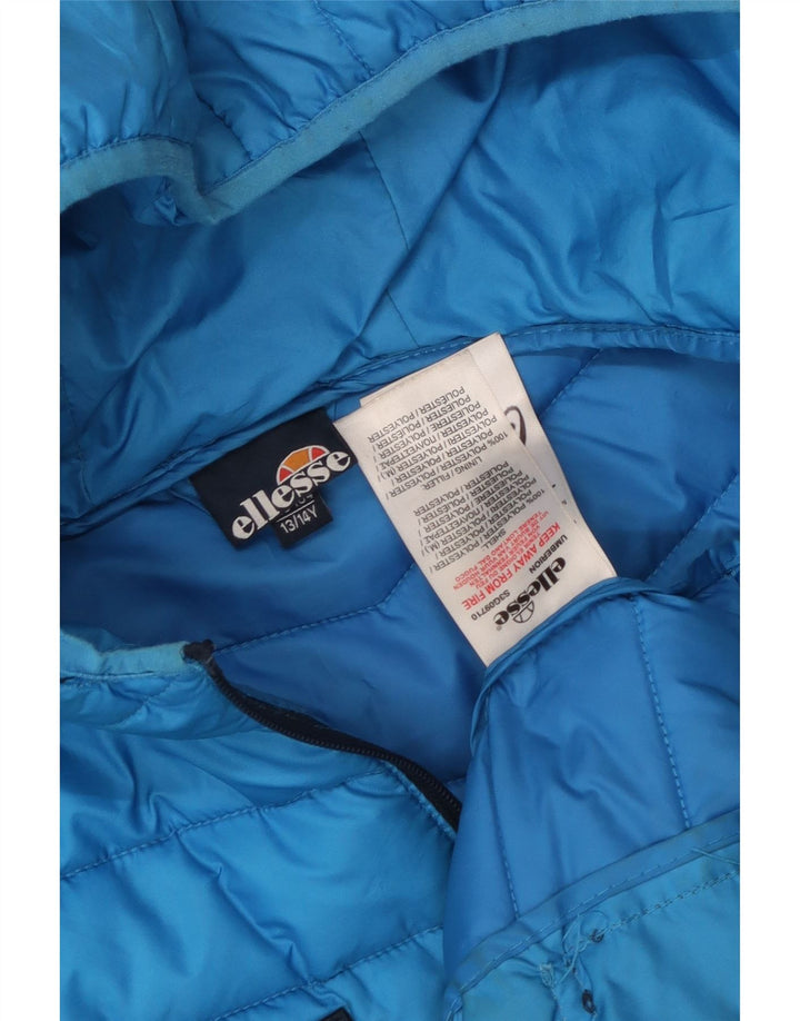 Ellesse Veste matelassée à capuche pour garçon 13-14 ans Bleu Colorblock Polyester