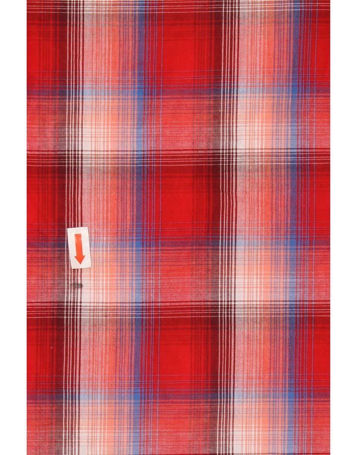 Wrangler Chemise à manches courtes pour homme en coton à carreaux rouges