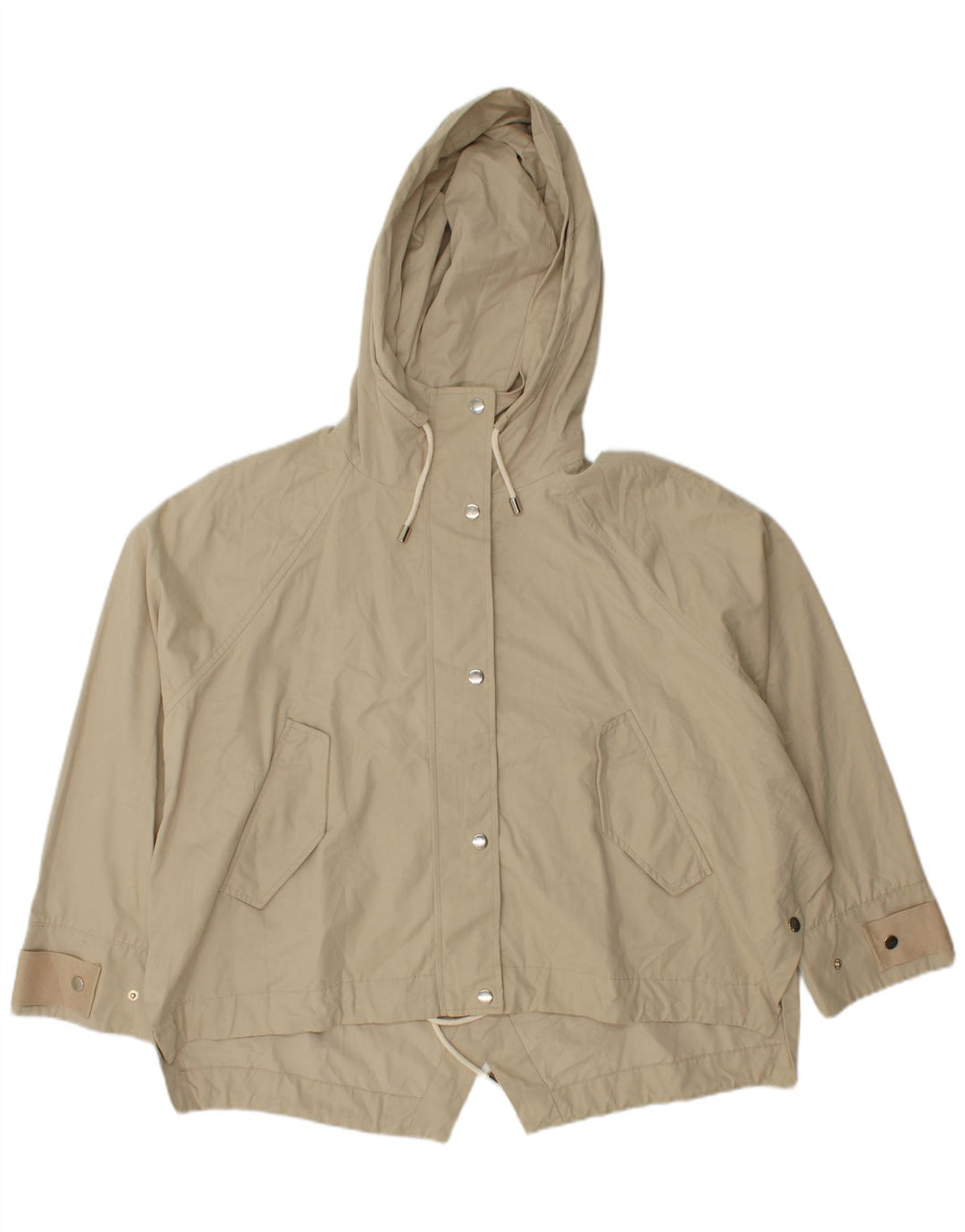 Zara Veste Parka surdimensionnée à capuche pour femme UK 16 Large Beige