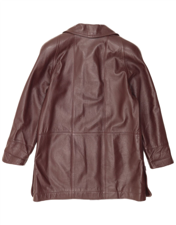 Manteau en cuir femme vintage IT 44 Marron moyen