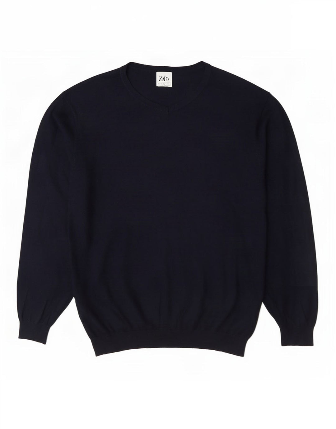 Zara Pull col V pour homme Bleu marine Taille L