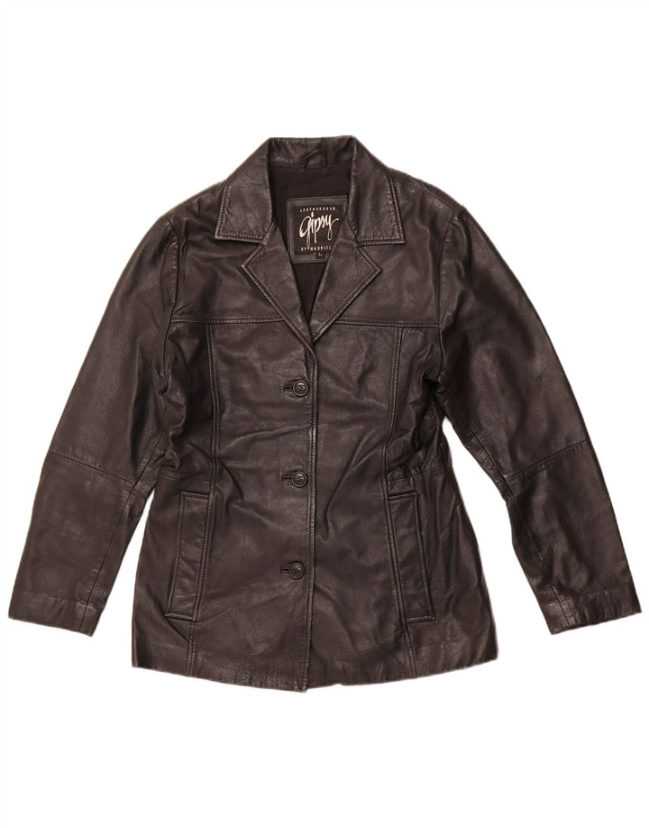 GIPSY BY MAURITIUS Veste en cuir pour femme UK 14 Grand cuir noir