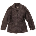 GIPSY BY MAURITIUS Veste en cuir pour femme UK 14 Grand cuir noir