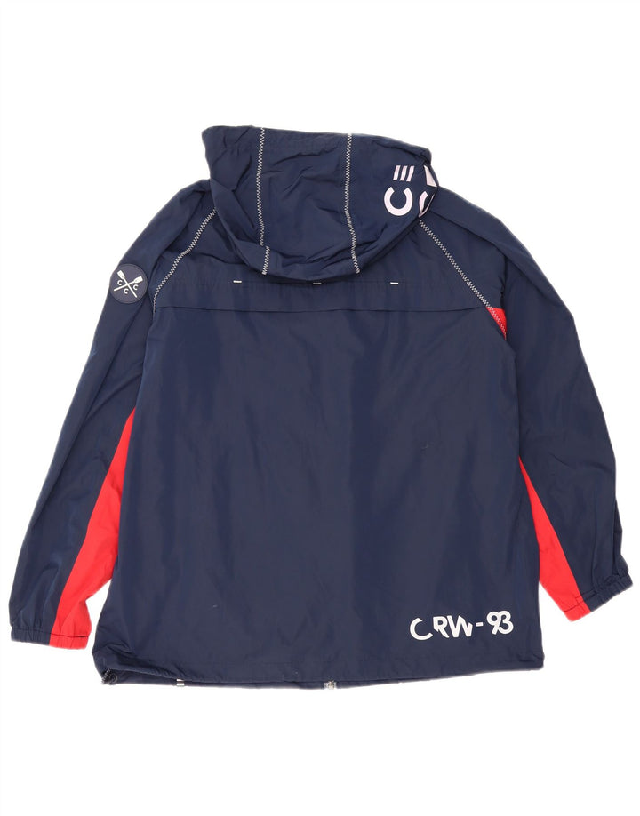 Crew Clothing Veste de pluie graphique pour femme UK 12 Bleu marine moyen Colourblock