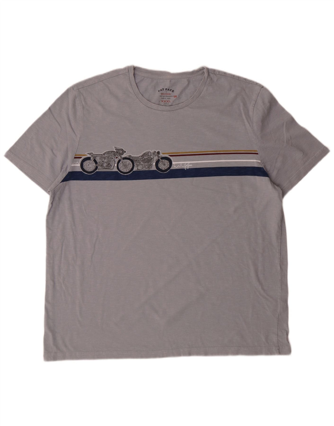 Fat Face T-Shirt Graphique Femme Top 3XL Gris Coton Moto