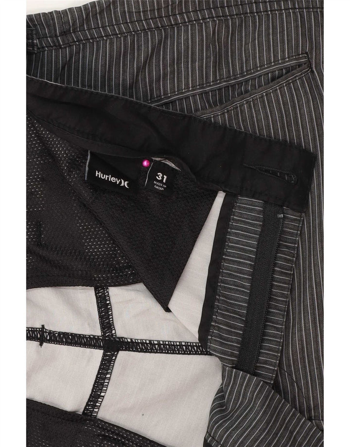 Hurley Short Chino Homme W31 Gris Moyen Rayé Polyester