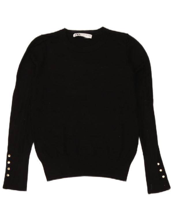 Zara Pull ras du cou pour femme UK 10 Petit Noir