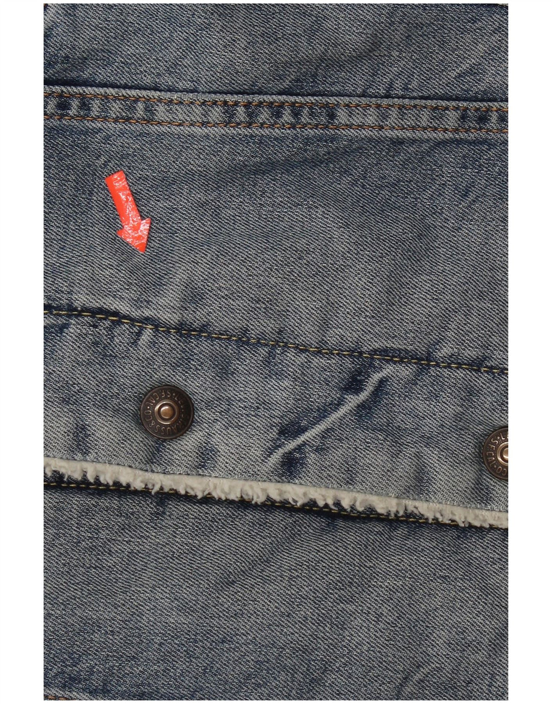Levi's Veste en Jean Sherpa Homme UK 36 Petit Bleu Coton