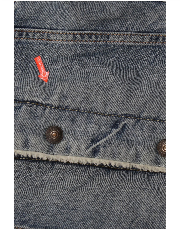 Levi's Veste en Jean Sherpa Homme UK 36 Petit Bleu Coton