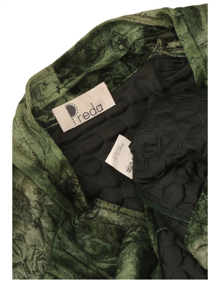 vintage Womens 3 Button Quilted Blazer Jacket UK 16 Grand Vert Floral