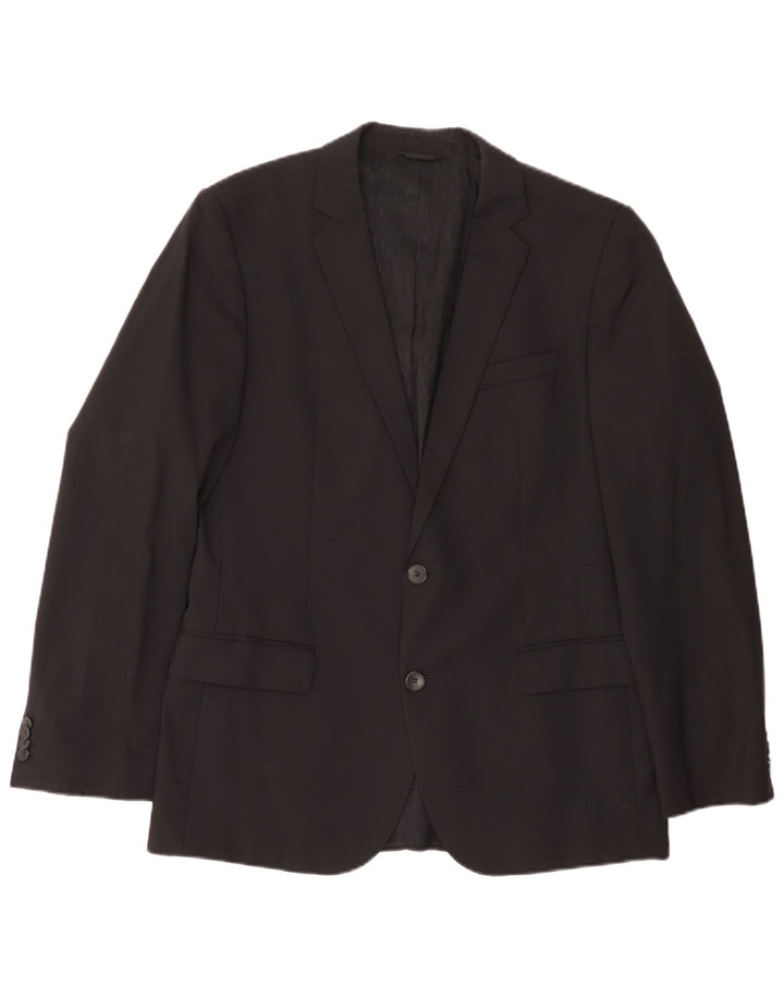 Hugo Boss Veste blazer à 2 boutons pour homme EU 50 Grande laine noire