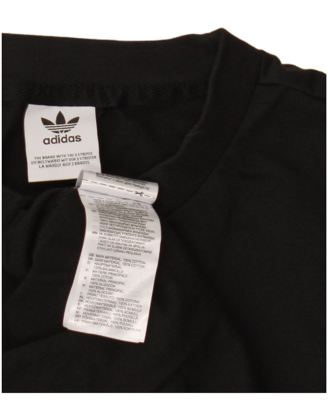 ADIDAS Robe t-shirt graphique pour femme UK 12 Coton noir moyen