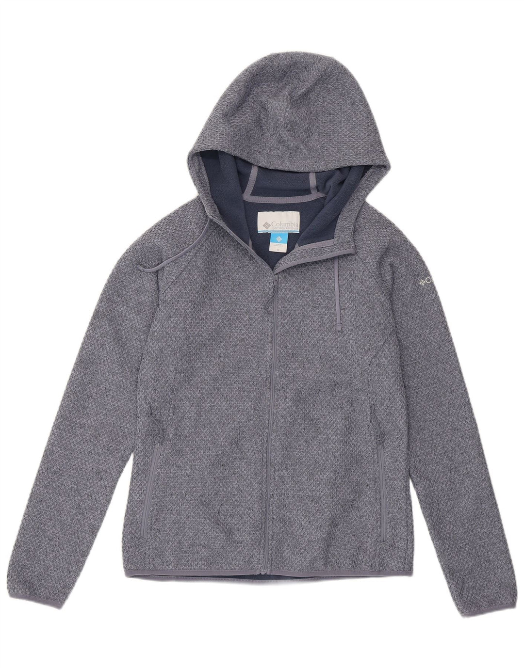 Columbia Pull à capuche zippé pour femme UK 14 Bleu moyen Polyester