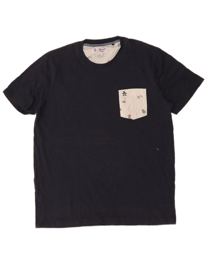 Penguin T-Shirt Homme Haut Large Bleu Marine Coton