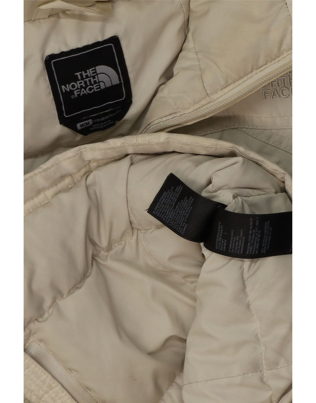 THE NORTH FACE Veste matelassée à capuche pour femme UK 14 Medium Off White