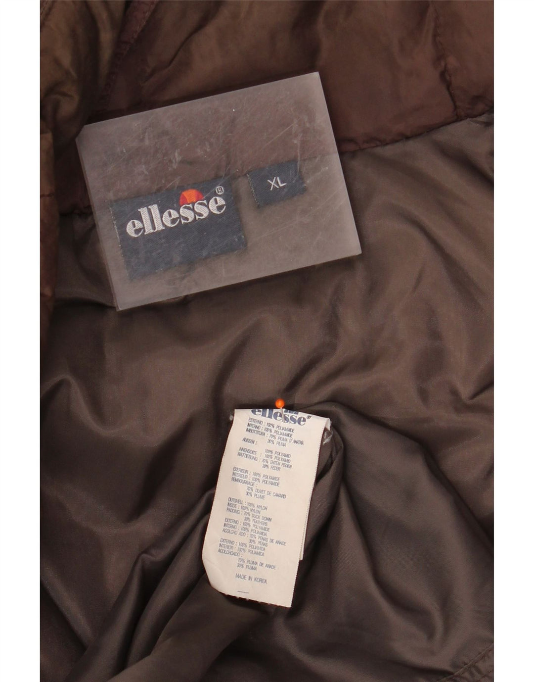 ELLESSE Veste matelassée homme UK 42 XL Marron Polyamide