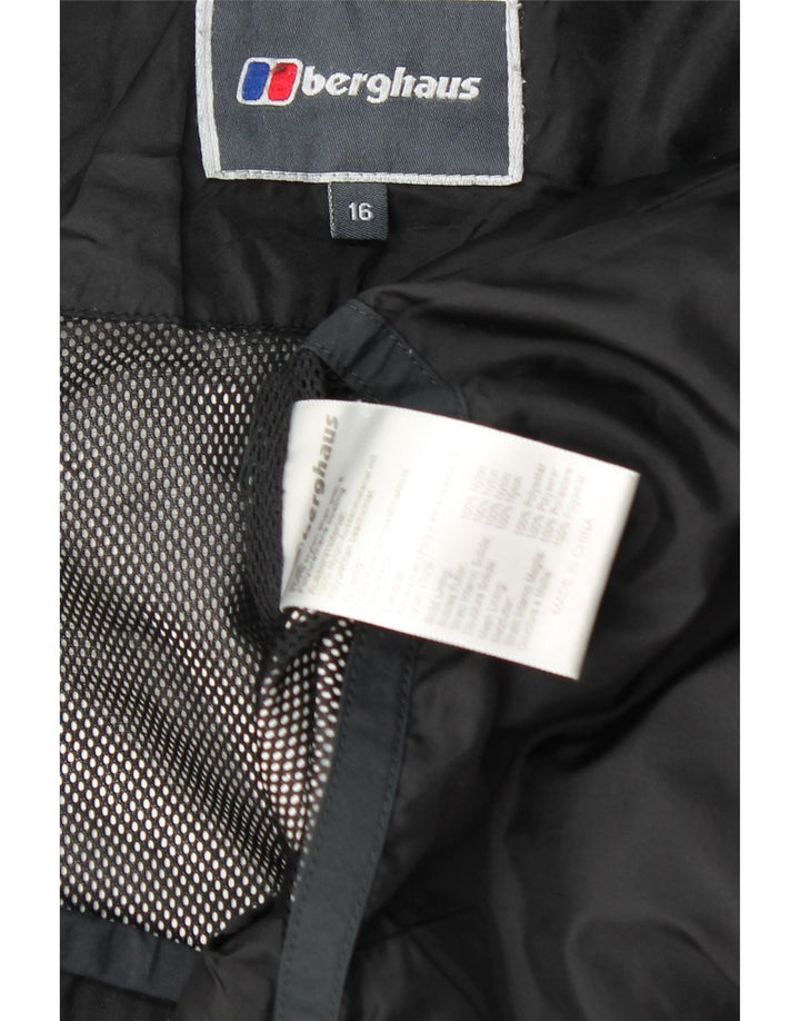 Berghaus Veste de pluie surdimensionnée à capuche pour femme UK 16 Large Noir Nylon