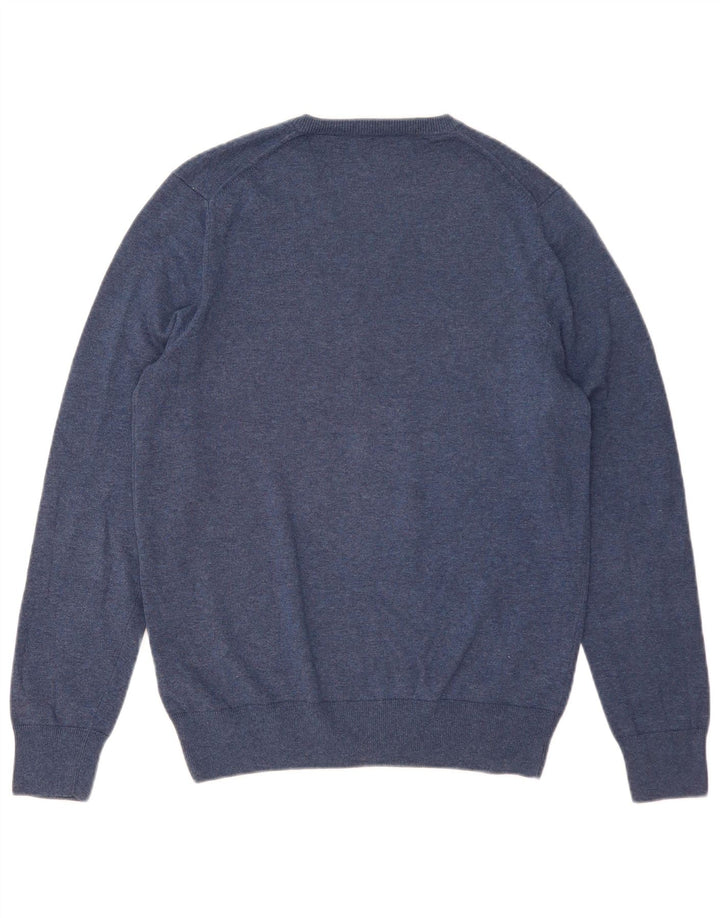 Marks & Spencer Pull Col V Homme Bleu Moyen Coton