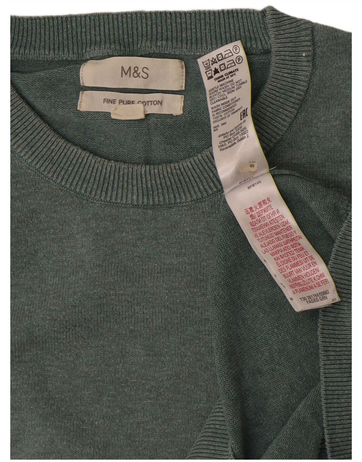 Marks & Spencer Pull à col rond pour homme en coton vert Taille L