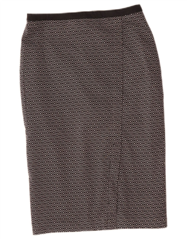 Oasis Jupe mi-longue pour femme UK 10 Small W29 Noir Géométrique