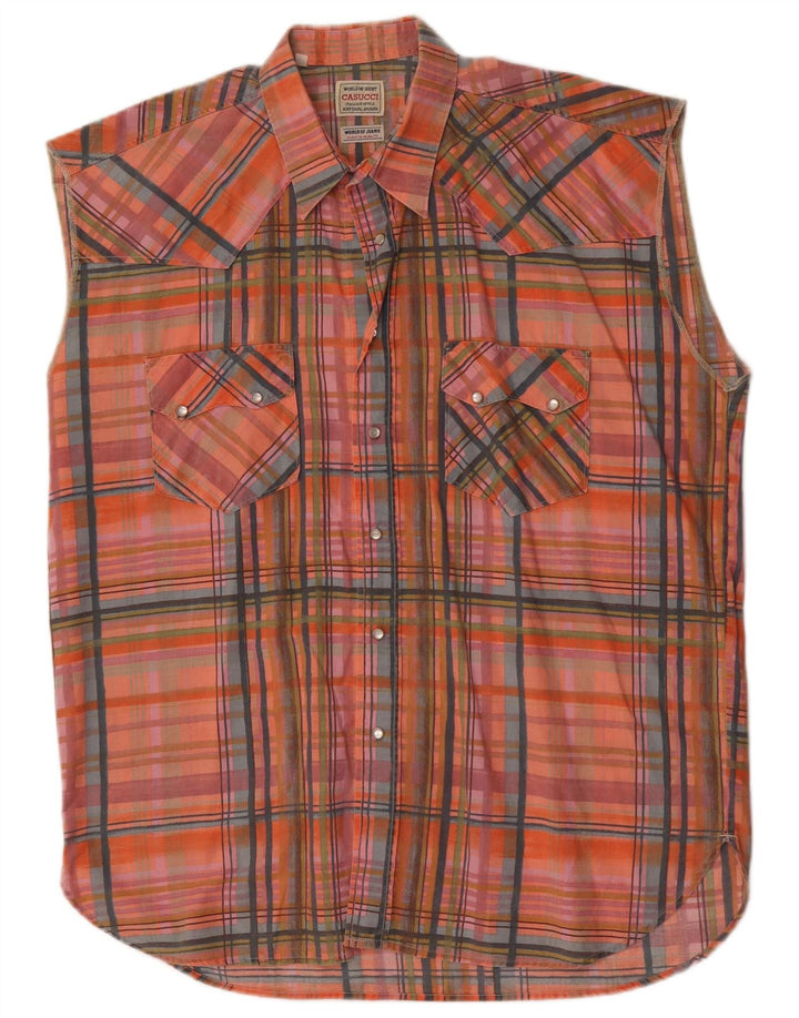 Casucci Chemise sans manches XL à carreaux multicolores