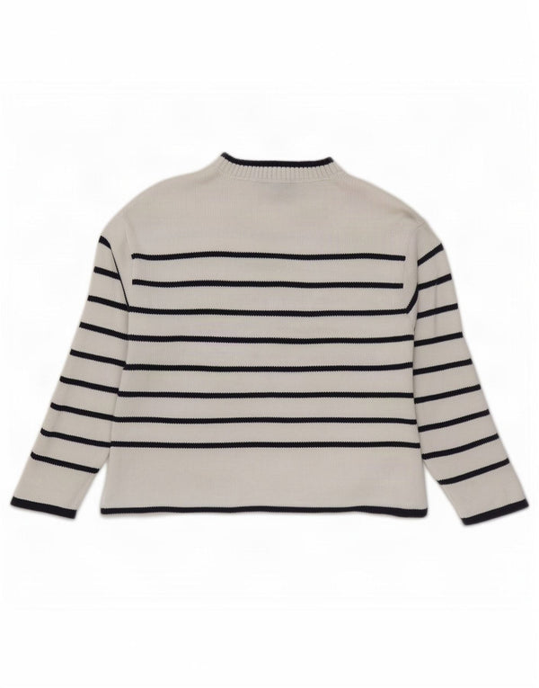 Crew Clothing Womens Neck Jumper Sweater UK 20 2XL White Striped