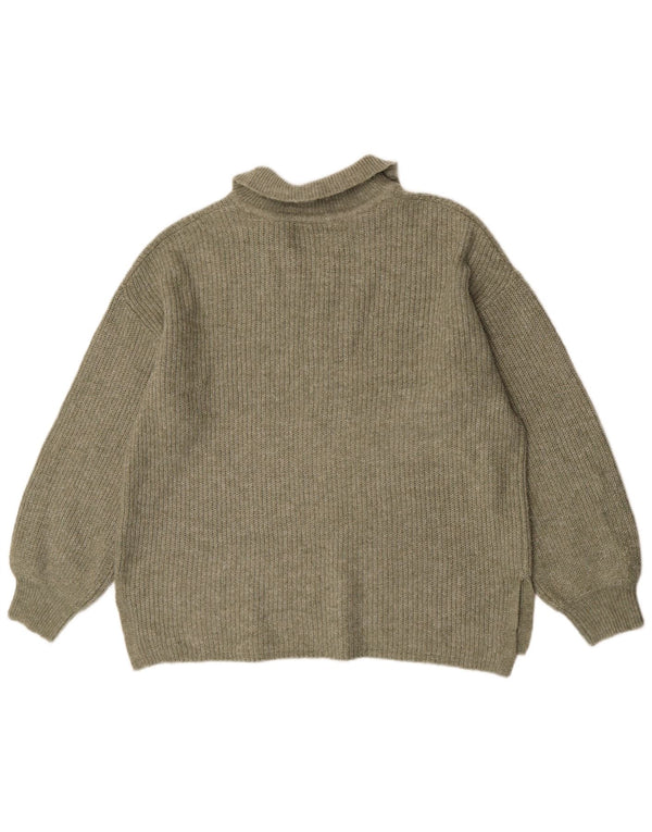 Marks & Spencer Pull surdimensionné à col polo pour femme UK 16 Large Kaki