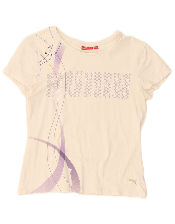 Puma T-shirt graphique pour femme UK 16 Large Blanc