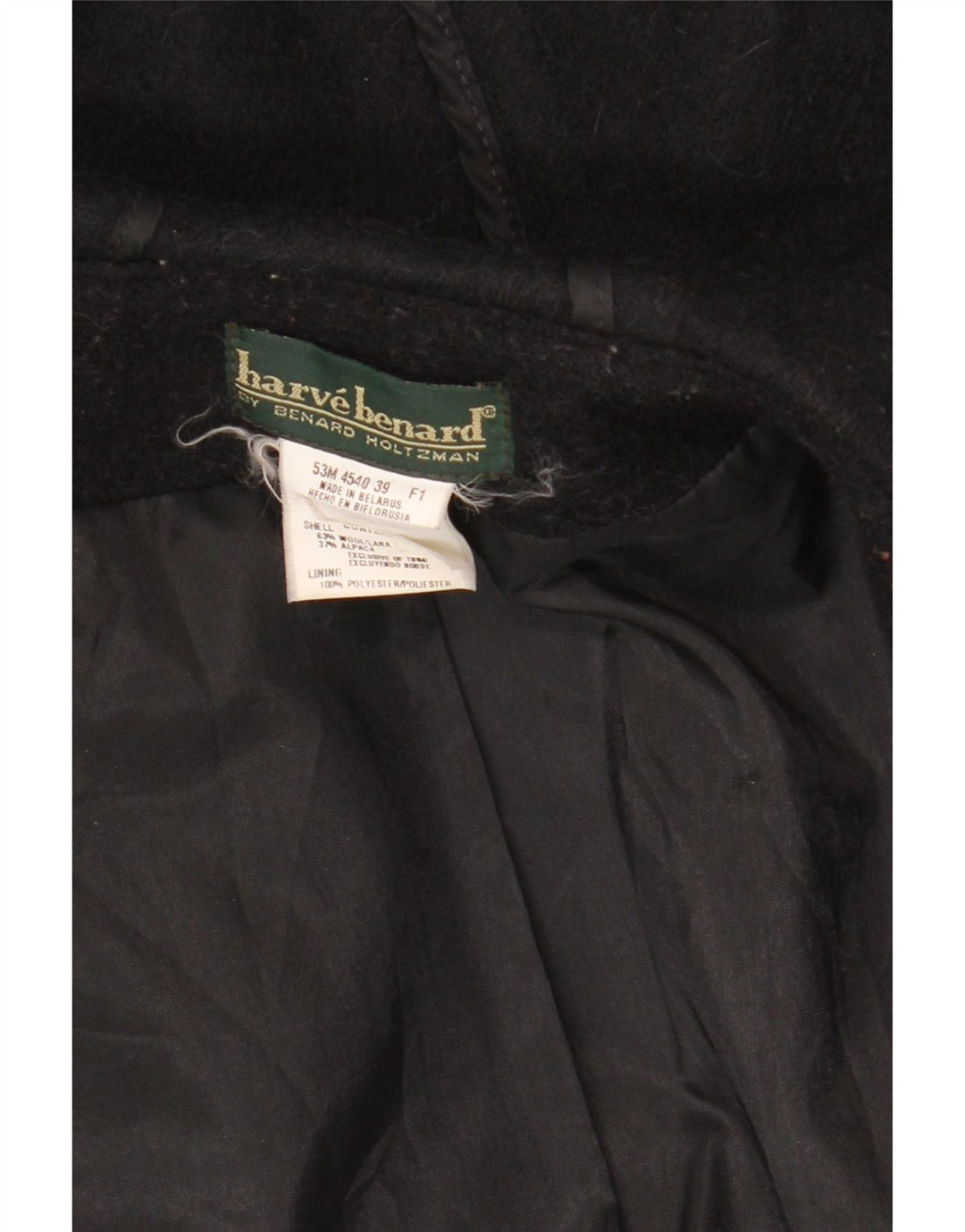 Harve Benard Duffle-coat à capuche surdimensionné pour femme UK 16 Grande laine noire
