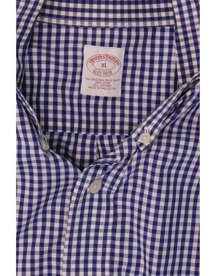 Brooks Brothers Chemise Homme XL Bleu Vichy Coton