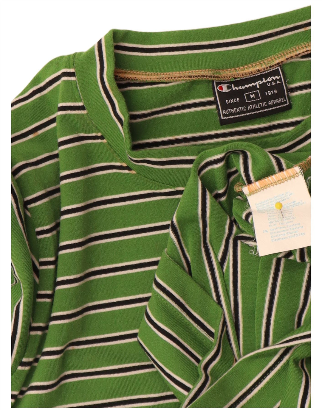 Champion Haut à manches longues pour femme UK 42 Nylon rayé vert moyen