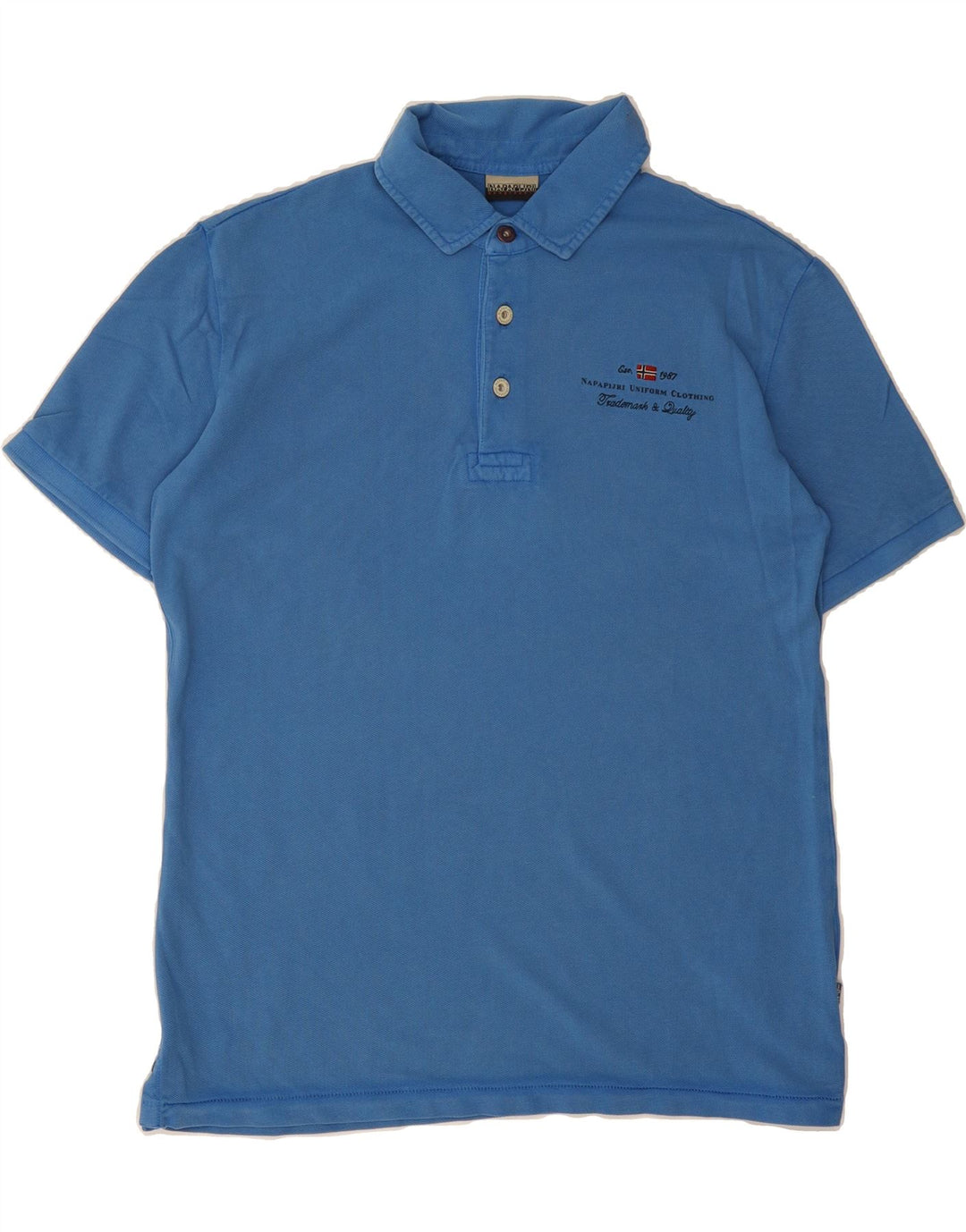 NAPAPIJRI Mens Polo Shirt Medium Blue Cotton Vintage Napapijri and Second-Hand Napapijri from Messina Hembry 