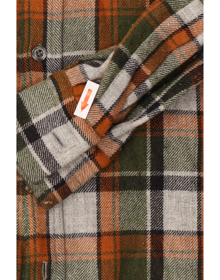 chemise en flanelle vintage pour hommes grand plaid multicolore