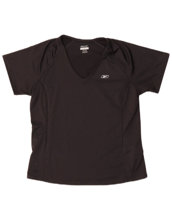 REEBOK T-Shirt Femme UK 12 Noir Moyen Polyester